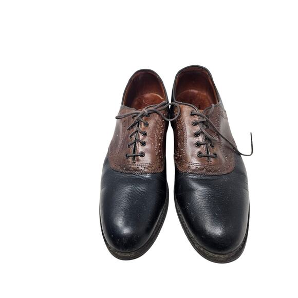 Allen Edmonds 10.5 Links Black Brown Leather Saddle Oxford Career Classic main image 7